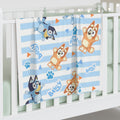 Bluey Striped Baby Swaddle Blanket – Cute Paw Print Newborn Wrap