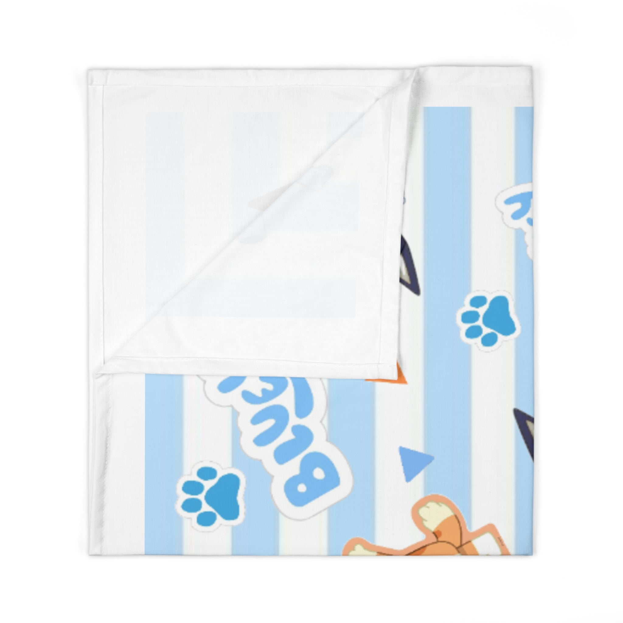 Bluey Striped Baby Swaddle Blanket – Cute Paw Print Newborn Wrap