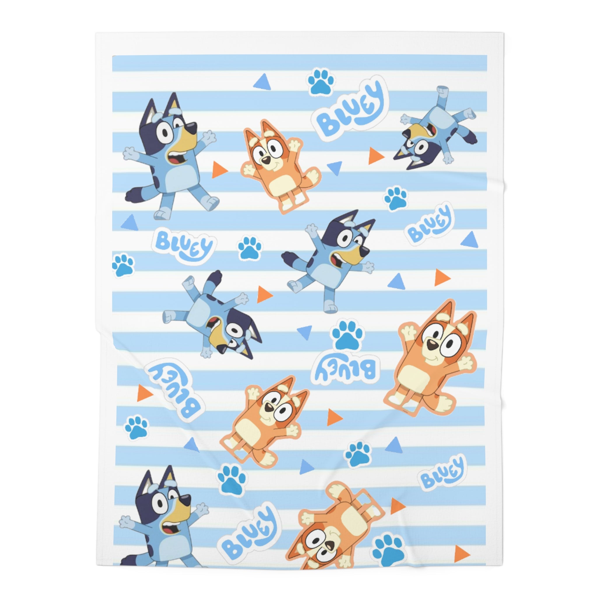 Bluey Striped Baby Swaddle Blanket – Cute Paw Print Newborn Wrap